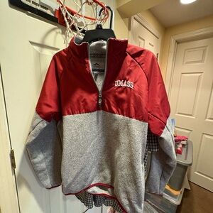Champion UMASS Amherst Red and Gray Quarter-Zip Jacket